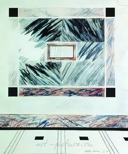 The Magic World of the Moscow Metro, 1983, paper, wax crayons, pastel, 90x70 cm. Author`s property