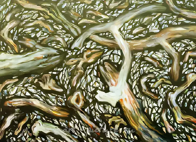 Потухший костер, 1990, Холст, масло, 150х200 см Собственность автора