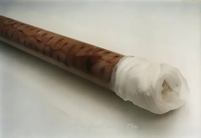 缝合线。选自《身体空间》项目，1994年，彩色照片，纸板，直径12厘米，长度1000厘米。作者所有。