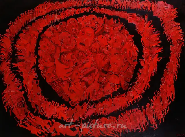 国家，1991年，布面油画，230×320厘米，私人收藏。德国。
