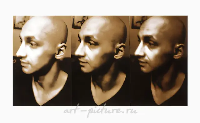 Multi-portrait (German Vinogradov), 1990, toned B/W photo, 24x30 cm. Author`s property