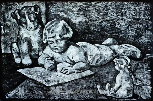 无题，选自《黑板系列》，1991年，粉笔，黑板，160×100厘米，私人收藏