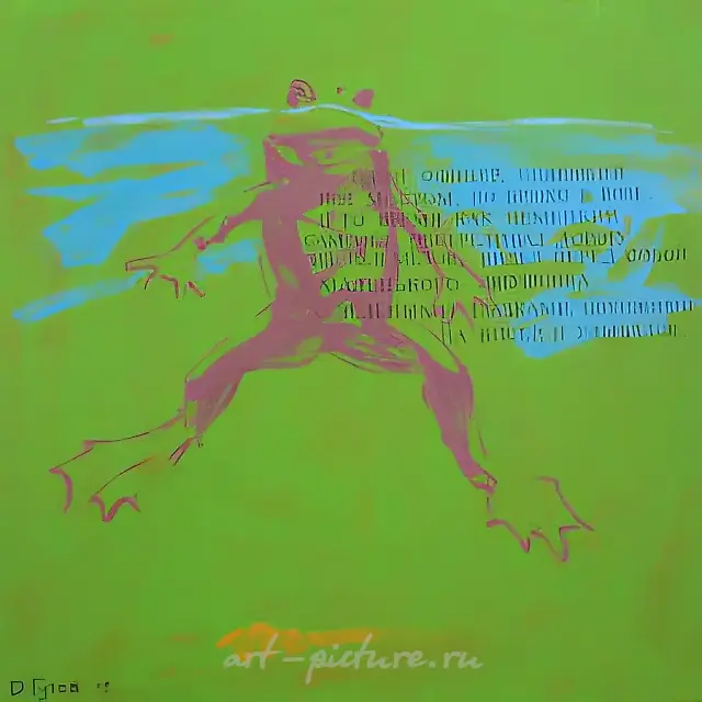 小青蛙，2005年，油画布，100×100