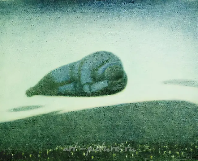Object. From the series «Inhabited Landscapes», 1990, paper, coloured pencil, 75.2x90.1 cm. Author`s property