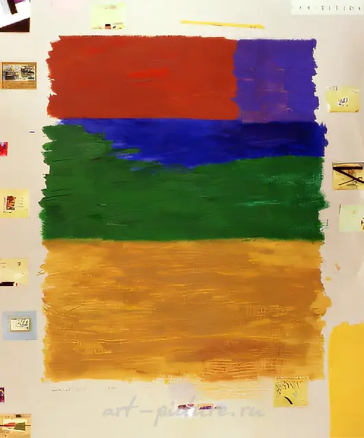Carriage Art. №315. From the series «Trivia», 1995, cardboard, oil, tempera, collage, 122x105 cm. Author`s property