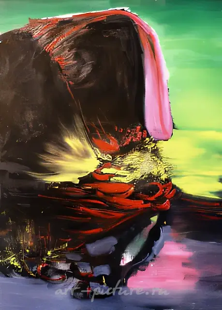 Distinction of Barsikaturius, 1989, canvas, oil, 200x135 cm. Author`s property. Stolen in 1989 from «Russian Mi» exhibition