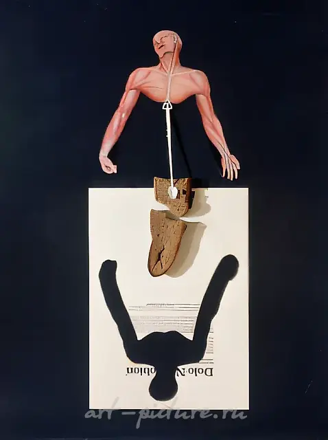 Sirocco, 1988, mixed technique, collage, 60x41 cm. Collection of A. Alchuk and M. Ryklin, Moscow