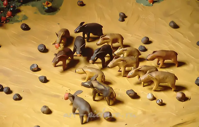 The People of Ho. Detail of the installation, 1994, Plasticine, 300x700 cm (whole installation) Ronald Feldman Fine Arts, New York, USA