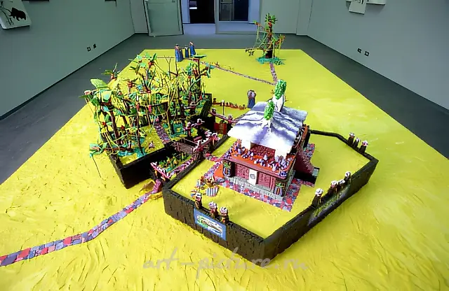 People of Shapituk (Abbae Chronicles), 1994, plasticine, mixed technique, 200x300 cm. Neue Pinakothek, Munich, Germany