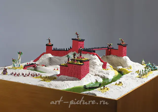 Fortress of the People. Tragol on Madayka, 1995, plasticine, mixed technique, 200x300 cm. Karl Ernst Osthaus Museum collection