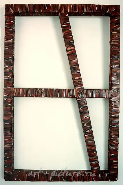 Спеленывание фахверка, 1990, Холст, масло, дерево, 153 х 102 х 8 см Собственность автора
