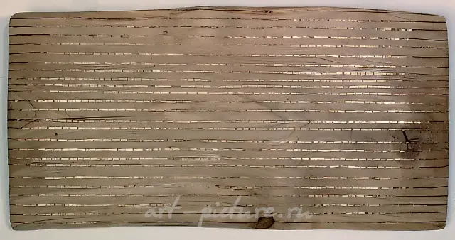 Горизонтальная инструкция, 1990, дерево, медь, 40х76х6 Собственность автора