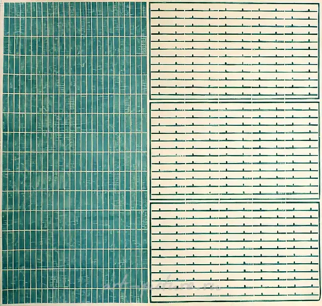 Хорошо разлинованная бумага. Страница 12, 1993, бумага, акварель, лак, 65х64 Частное собрание, Hohenems, Австрия