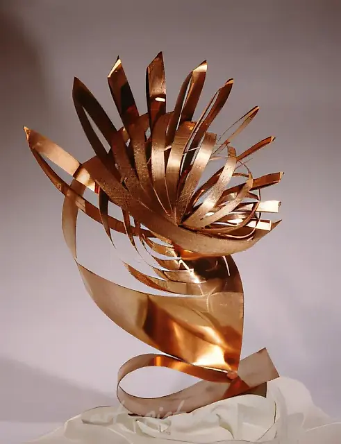 Shell, 1986, sheet bronze, cutting, 50x37x65 cm. Author`s property