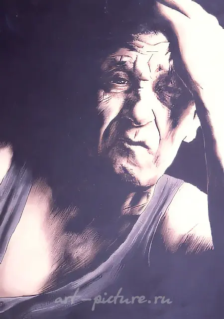 Old Age Pensioner, 1991, Acrylic on cardboard, 130x75 cm Author’s property