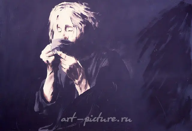An Old Woman, 1991, Acrylic on cardboard, 80x140 cm Author’s property