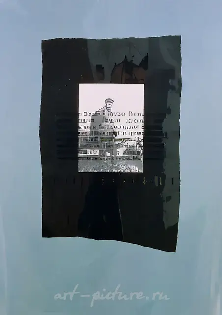 穿着短裤赤脚……出自系列《替身》，1995年，丝网印刷，拼贴，100×63厘米，艺术家自藏