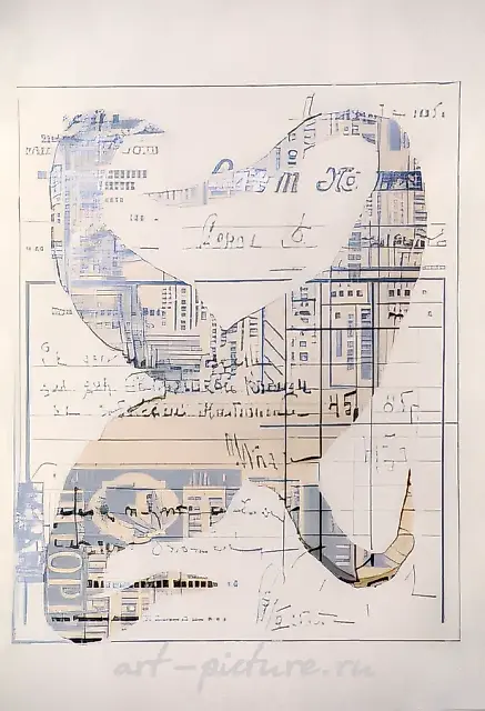 账单，1991年，拼贴画，丝网印刷，50×40厘米 作者自藏