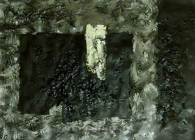 Excavation. From the Series "V", 1993, Pigments on canvas, 60x80 cm Author’s property