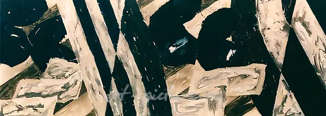 Moon Landscape, 1991, canvas, pigments, 200x540 cm. Author`s property