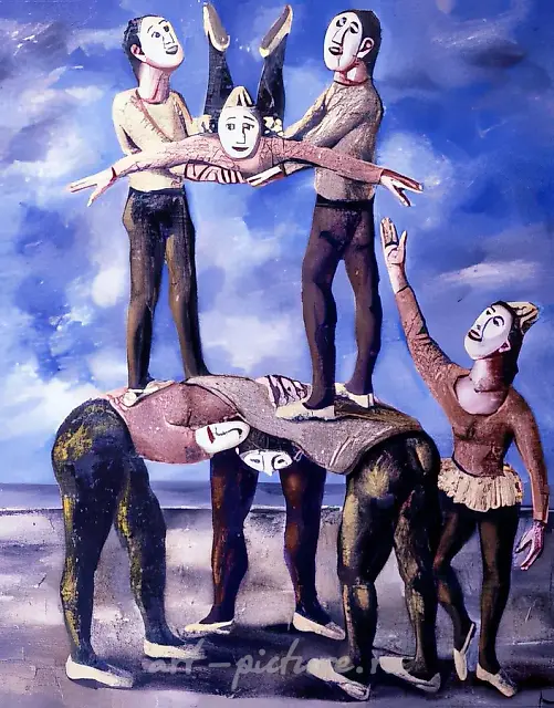Акробаты на море, 1995, Холст, масло, 170х140 см Собственность автора