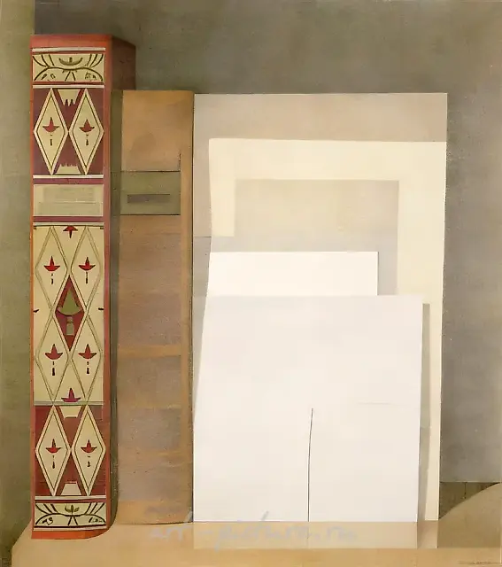 Книжная полка с Ларри Абрамсоном, 1980, бумага, цветной карандаш, 116х102