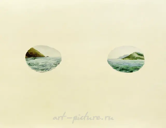 克里米亚和高加索。选自《对比风景》系列，1992年，布面油画，80×100厘米 作者自藏
