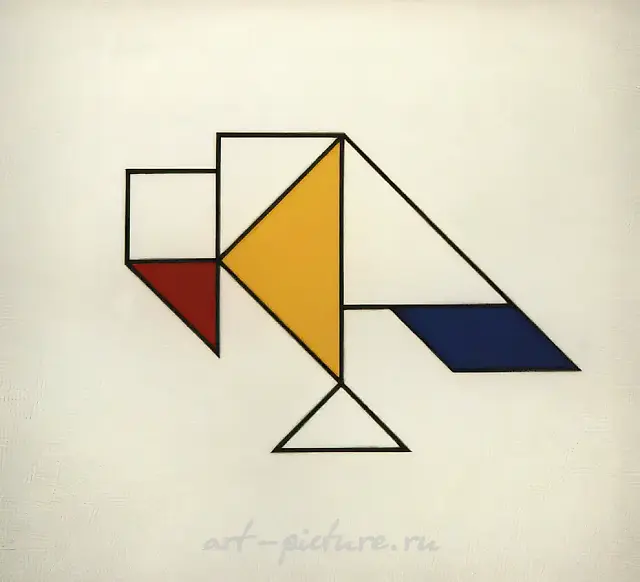 鸟。出自“启蒙游戏”系列，1994年，布面油画，90×100厘米 作者收藏