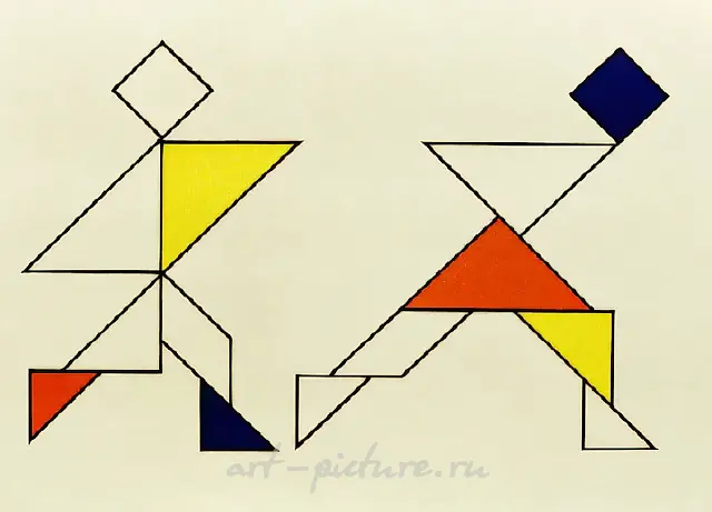 约瑟与波提乏的妻子。出自《益智游戏》系列，1994年，布面油画，90×120厘米。作者自藏。