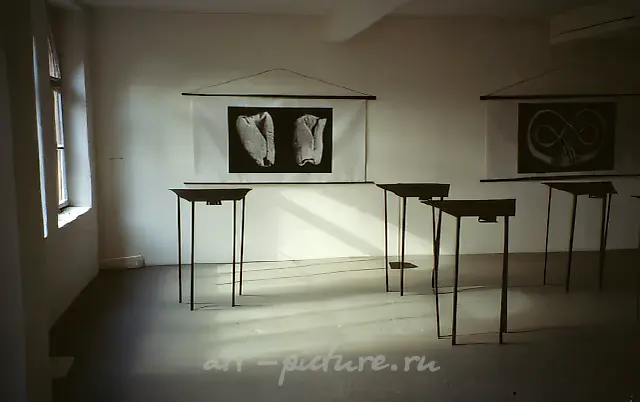 Black and White Installation (together with A. Olshvang), 1994, mixed technique. Authors` property