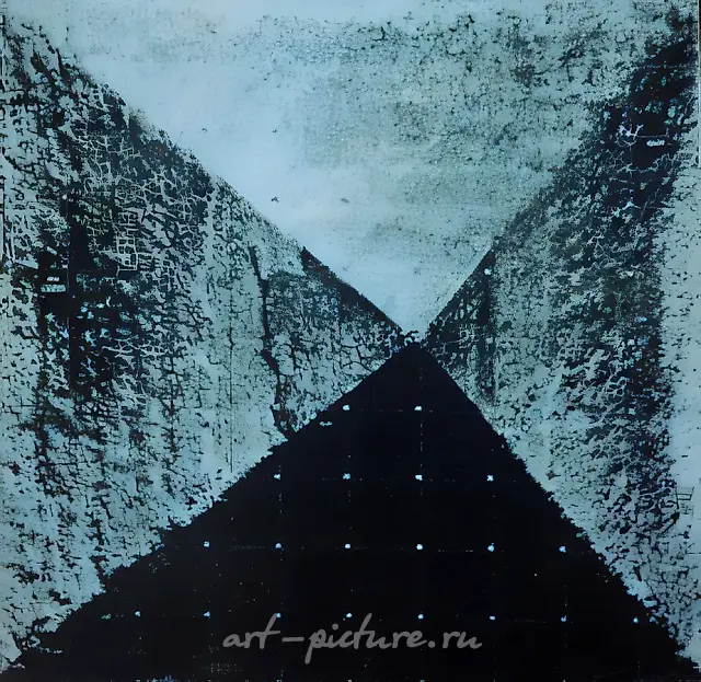 One Square Metre of the Pyramid of Khafre, 1990, canvas, oil, 100x100 cm. Author`s property