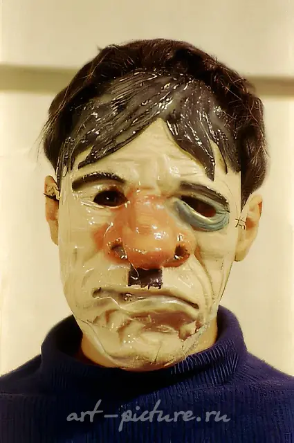 Self-portrait in an Alcoholic`s Mask, 1995, colour photo. Author`s property