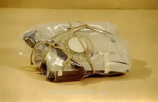Without a Title. From the series «School of Contemporary Art», 1995, telephone, polyethylene, cord. Author`s property