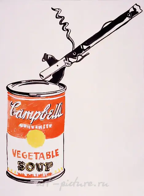 Andy Warhol. Campbell`s Soup. From the series «Pictures for the Museum», 1989, canvas, oil, 130x100 cm. Author`s property