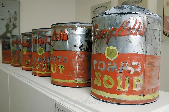 Andy Warhol`s Campbell Soup, 1992, Metal, nitro-enamel, Height 40, diametr 20 (each)