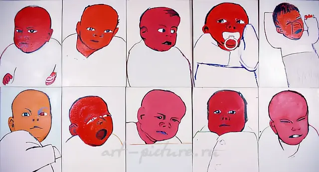 A Child, 1995, Oil on canvas, (100x80 cm) x 10 Author’s property