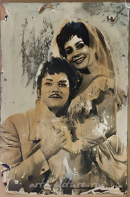 无题。选自《美之装饰》系列，1991年，黑白摄影，油画，70x100厘米，作者自藏