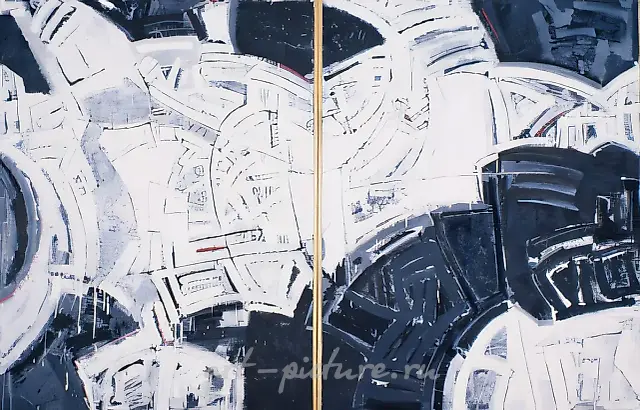抽象地形学，1990年，纸本，混合媒介，200 x 300 厘米，作者自藏。
