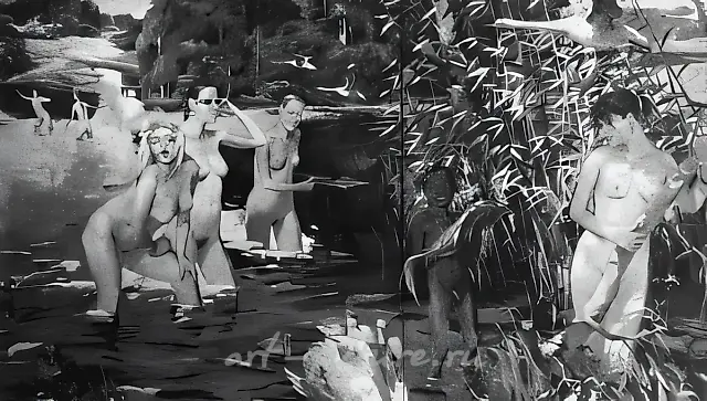 金鱼（与V.杜博萨尔斯基合作），1994年，布面油画，200 x 350厘米，作者所有