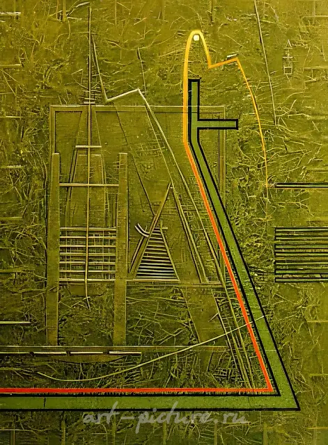 "In Company with Wilson", 1993, DVP mixed technique, 79x60 Author`s property