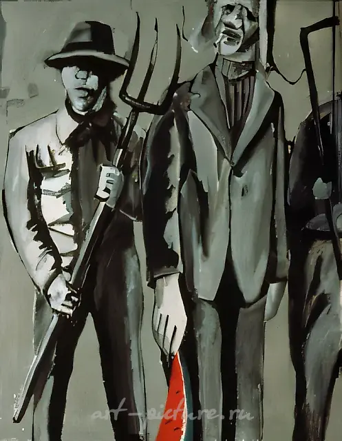 Farewell, 1987, orgalith, tempera, 120x100 cm. «Regina» Gallery, Moscow