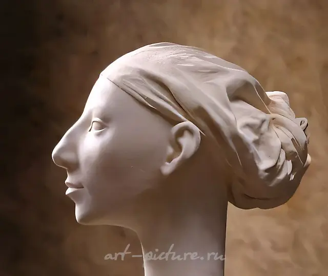 Портрет в платке, 1994, шамот, 30х17х34