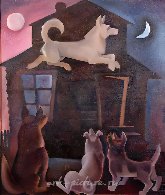 Beloved, 1990, orgalith, oil, 80x70. Private collection, France