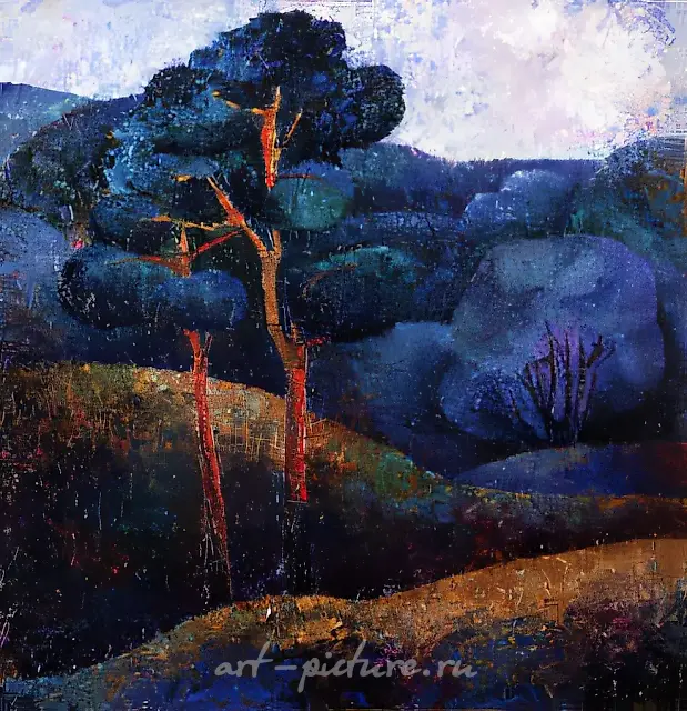 Pines. Akhtyrka, 1994, canvas, oil, 80x80. Author`s property