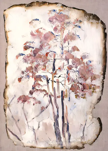 Сосны, 1959, картон, холст, масло, 62x47 Собрание Н.Костаки