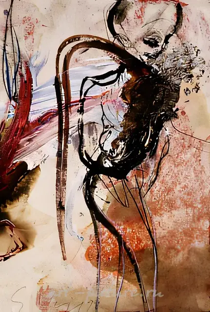 Pain, 1994, gouache on paper, 70х50