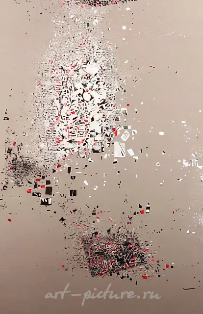 Without a Title, 1993, collage, canvas, paper, oil, 188x90