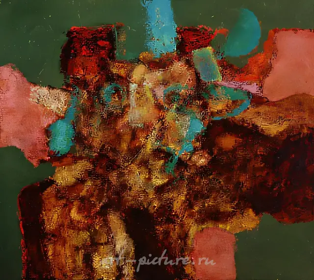Lover of the green moon, 1994, оil on canvas, 100x100