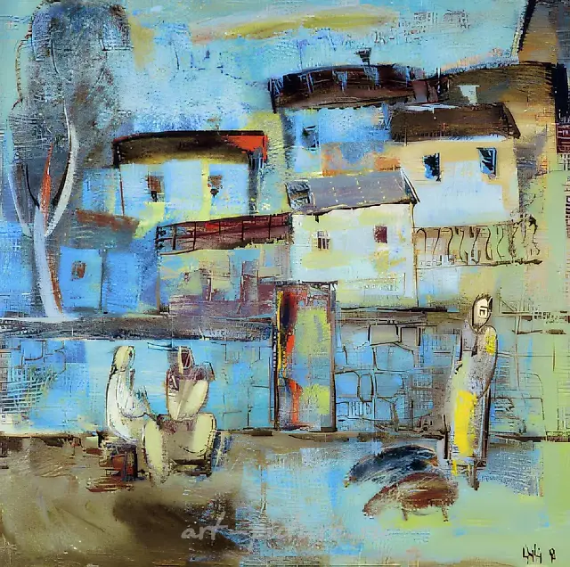 Blue Evening, 1993, canvas, oil, 80x80 cm. Private collection. Zagreb. Croatia