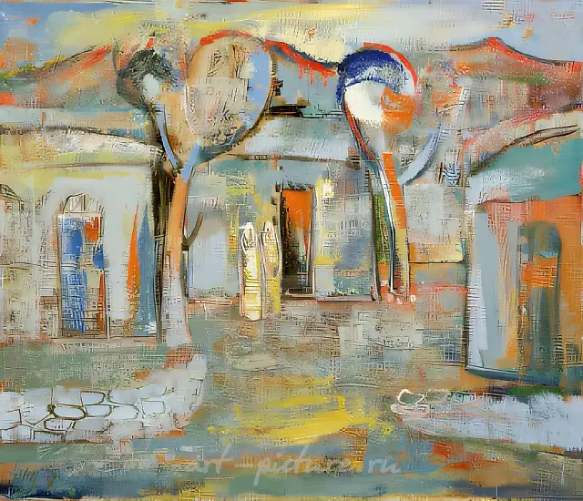 Old Village, 1995, canvas, oil, 70x80 cm. Private collection, Norway